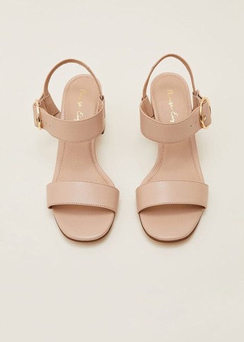 Phase Eight Leather Buckle Heels Beige USA | 9573842-XS